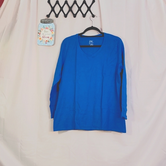 Just My Size Tops - Just My Size Women's Teal Long Sleeve Shirt Size 16W